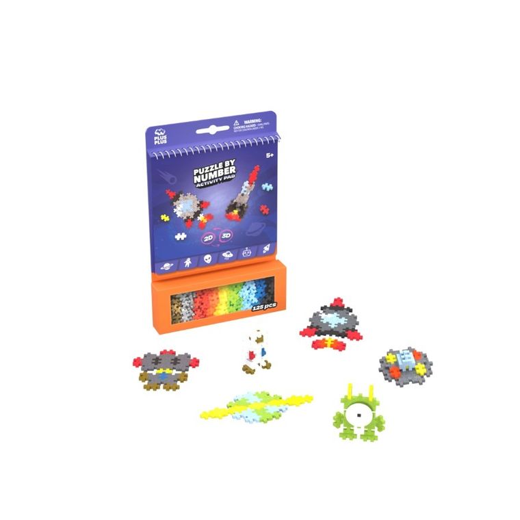 Plus-Plus, Puzzle by Number, Activity Pad, klocki, zestaw kosmiczny, 125 elementów