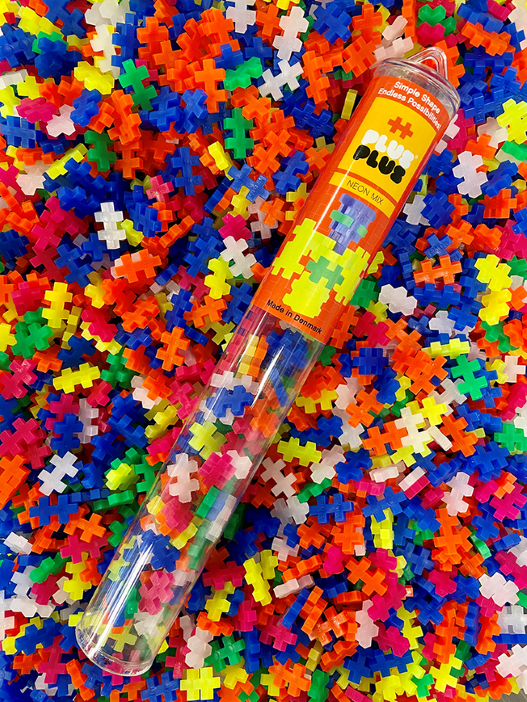 Plus-Plus, Tuby Basic, Neonowe kolory, klocki, 100 elementów