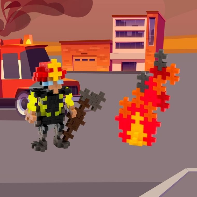 Plus-Plus, Tuby Postaci, Strażak, klocki, 100 elementów