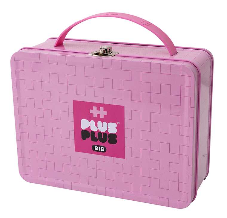 Plus-Plus, Walizeczka Big, metalowa walizeczka, różowa, klocki, 70 elementów