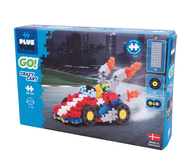 Plus-Plus, Zestawy Basic, Go! Gokarty, klocki, 240 elementów