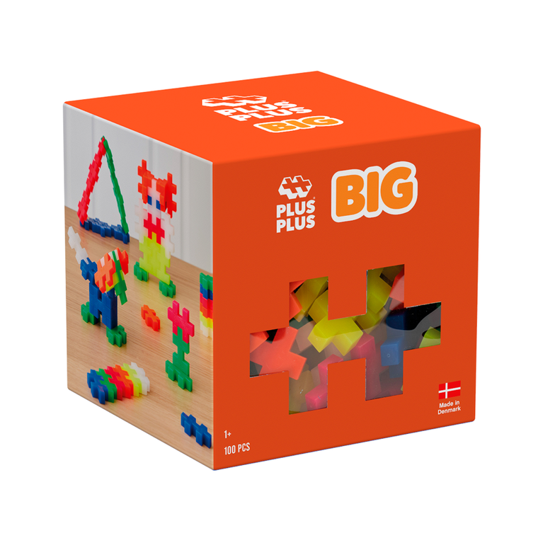 Plus-Plus, Zestawy Big, Neonowe kolory, klocki, 100 elementów