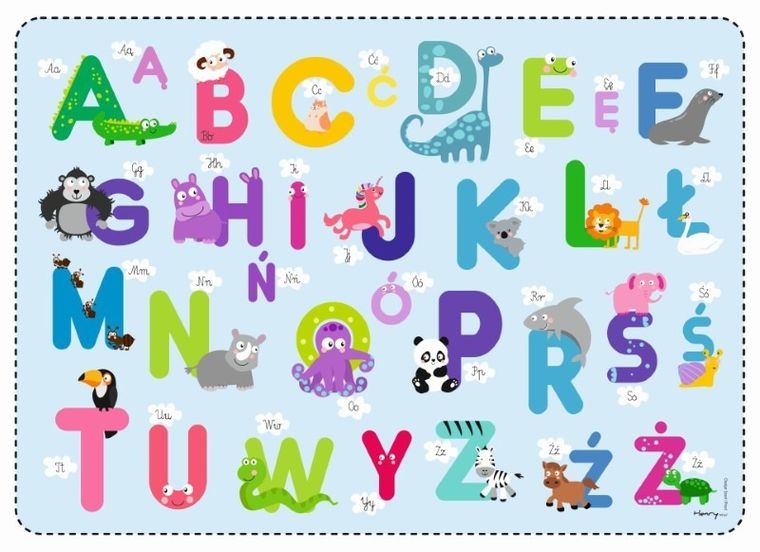 Podkładka na biurko, mata, Alfabet