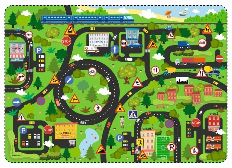 Podkładka na biurko, mata, Znaki drogowe