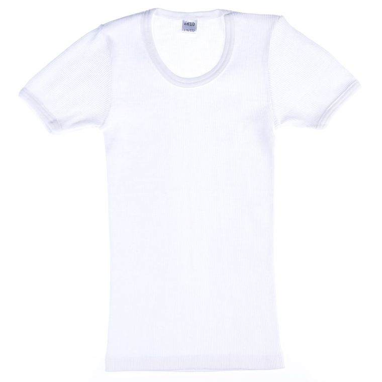 Podkoszulek chłopięcy z krótkim rękawem, biały, Marek, Saltex