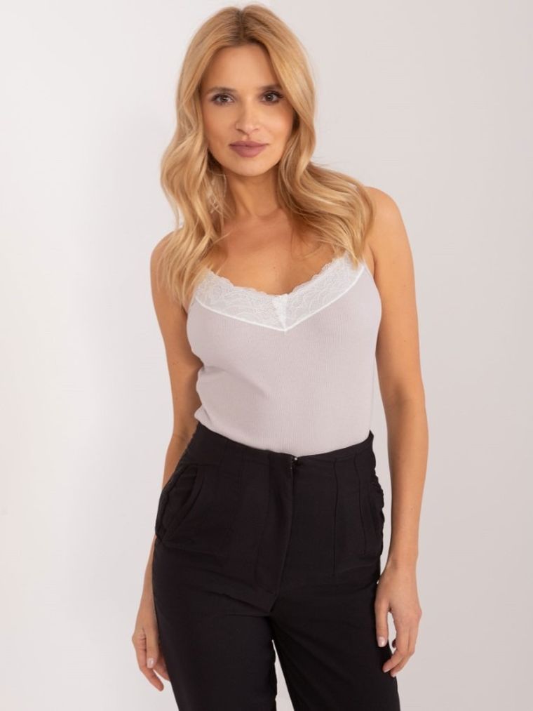 Podkoszulek damski na ramiączka, beżowy, Sublevel