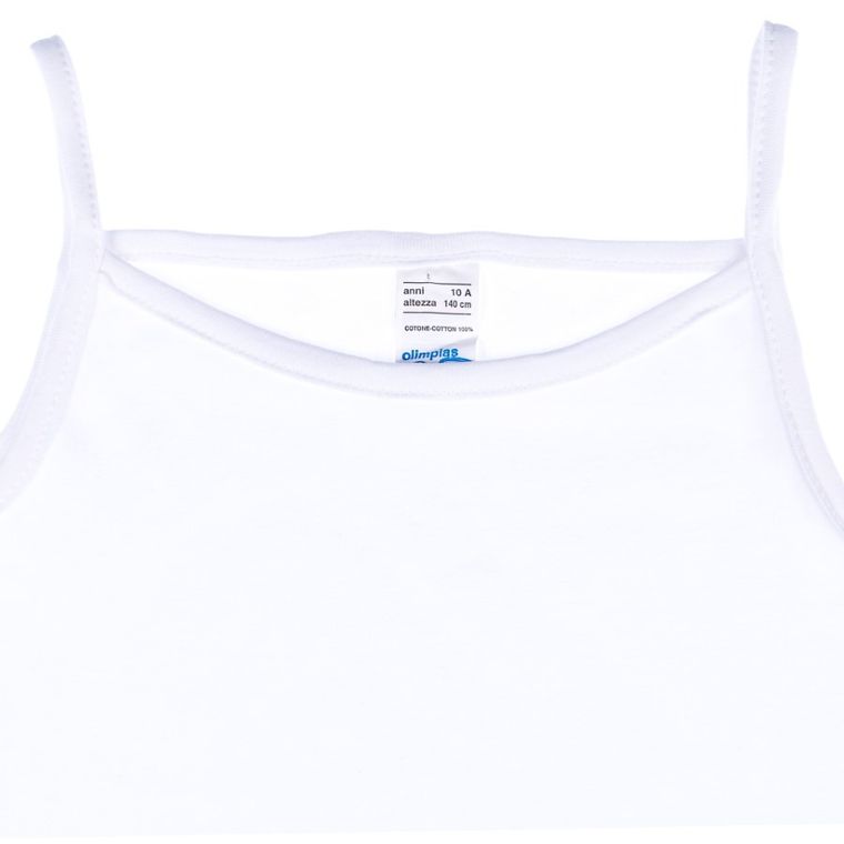 Podkoszulek dziecięcy na ramiączka, biały, Olimpias