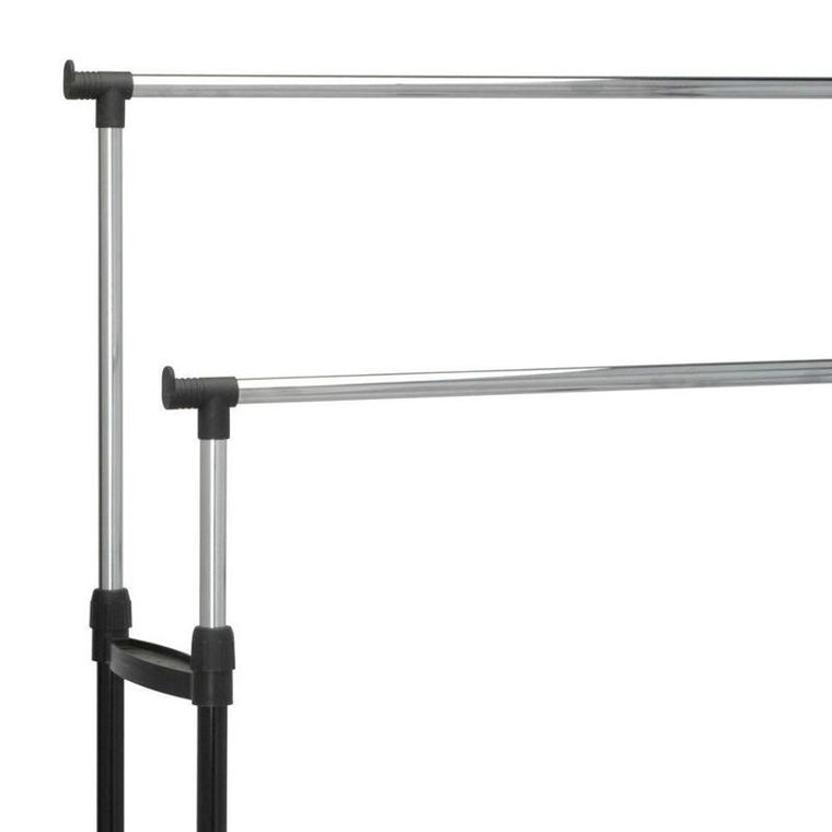 Podwójny wieszak na ubrania, szafa na kółkach