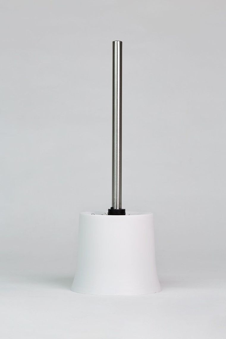 Pojemnik na szczotkę Basic white + szczotka wc