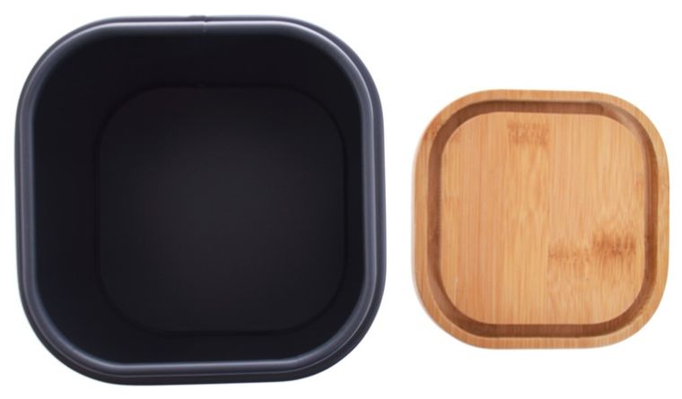 Pojemniki z bambusową pokrywką, szare, 3 szt.