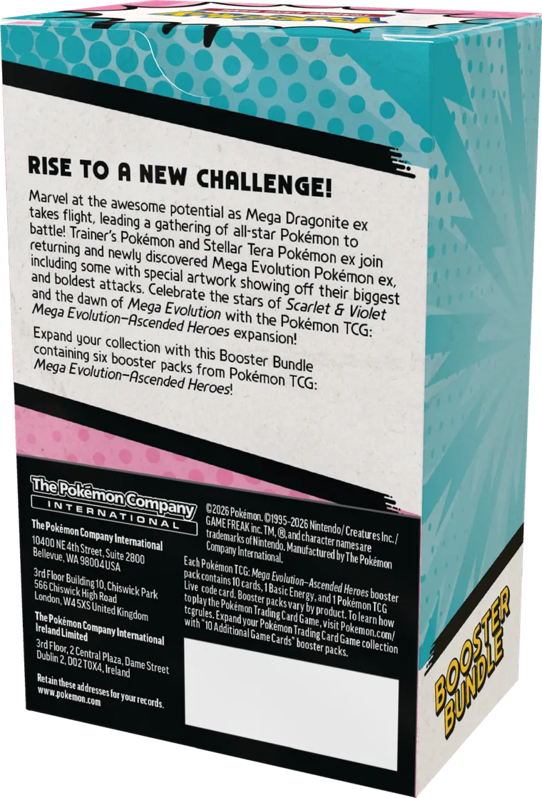 Pokemon TCG: Mega Evolution, Ascended Heroes, Booster Bundle, gra karciana, dodatek