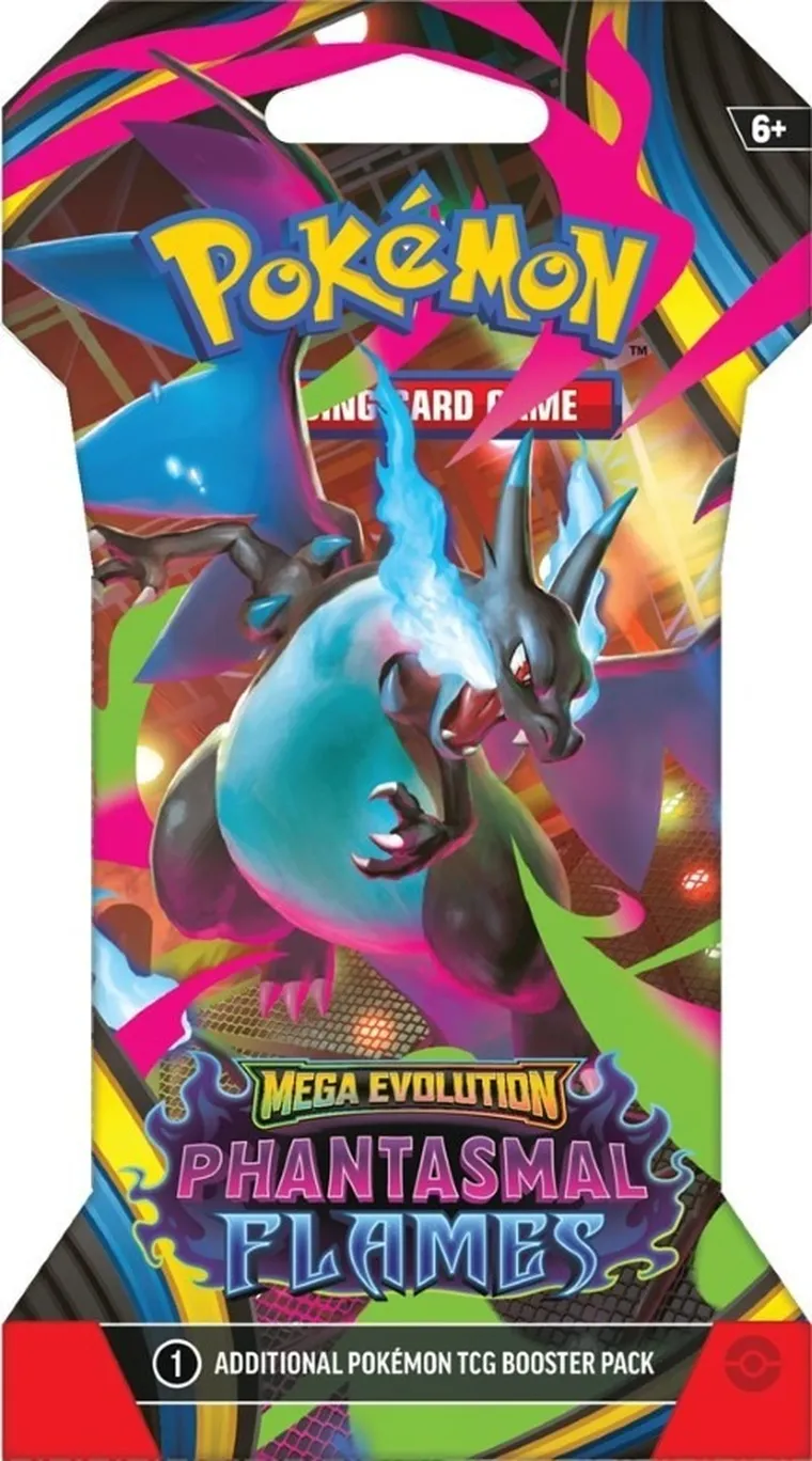 Pokemon TCG: Mega Evolution, Phantasmal Flames, Sleeved Booster, gra karciana, dodatek