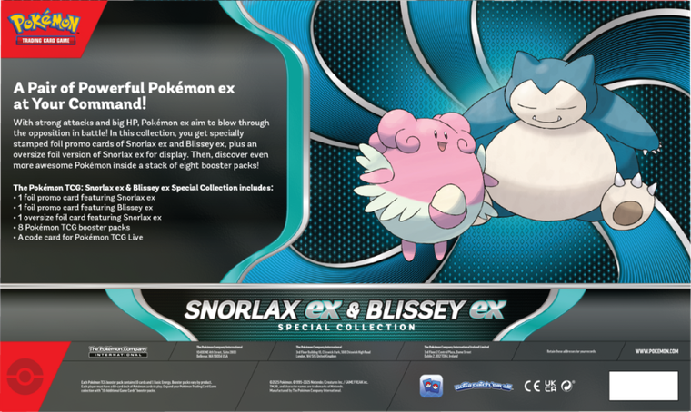 Pokemon TCG: Snorlax Ex & Blissey Ex, Special Collection, gra karciana, booster