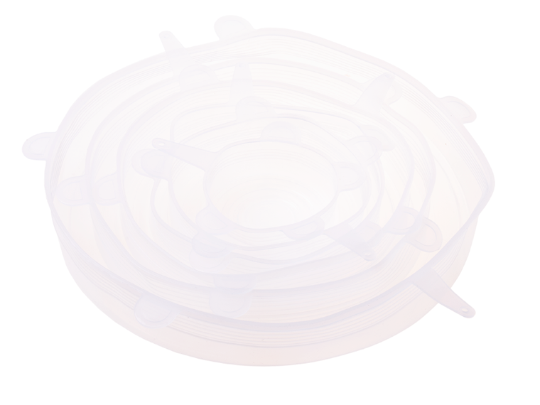 Pokrywki silikonowe do żywności, białe, 6 szt.