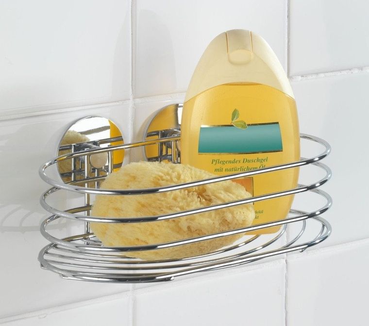 Półka łazienkowa, koszyk turbo-loc, stal chromowana