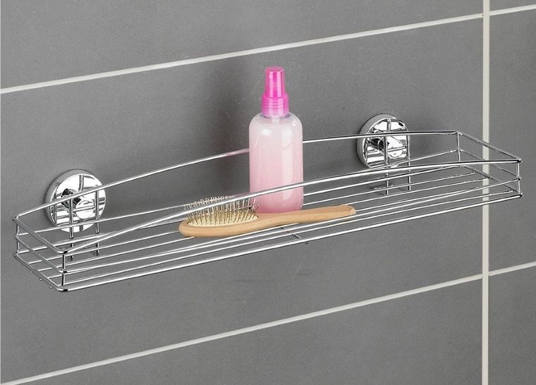 Półka łazienkowa, Milazzo, Vacuum-Loc, stal chromowana