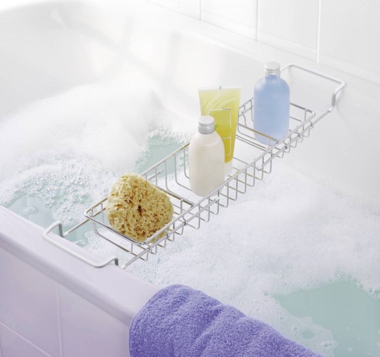 Półka łazienkowa na wannę, stal nierdzewna