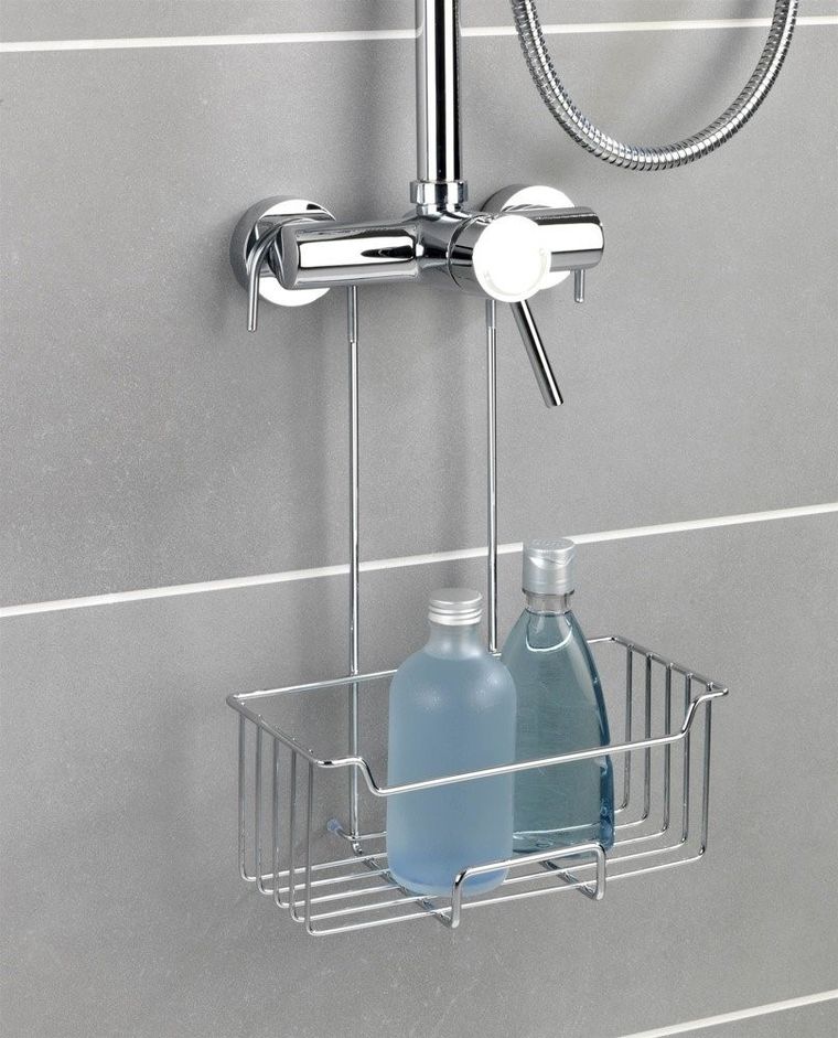 Półka łazienkowa, zawieszana na baterii prysznicowej, Caddy Milo, srebrna