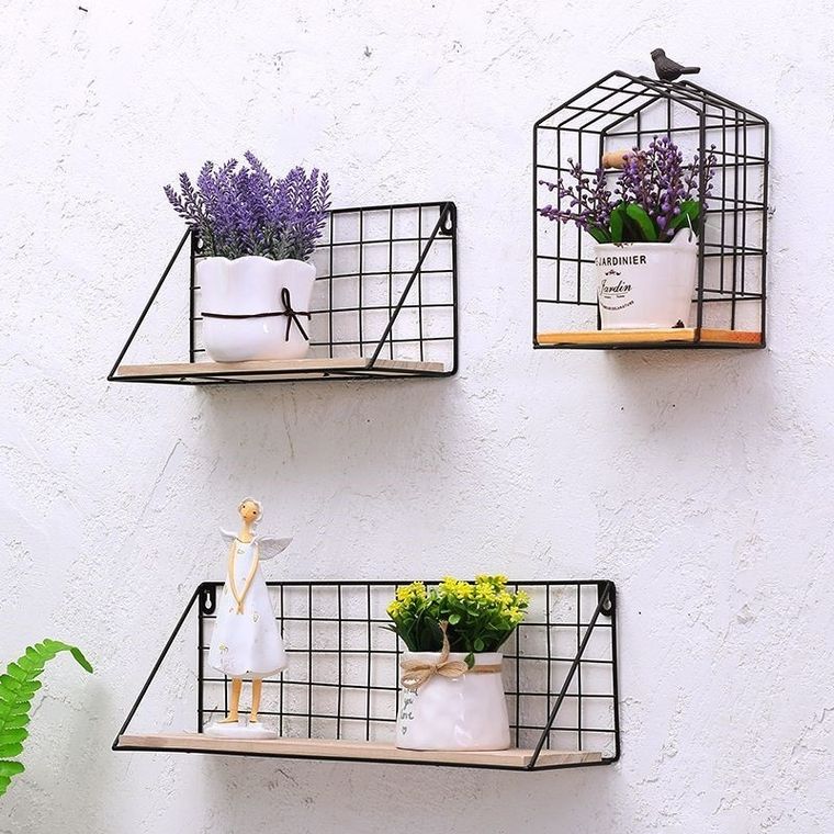 Półka ścienna metalowa, styl Loft, czarna, 45-13,5 cm