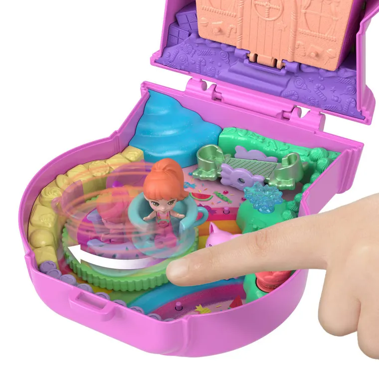Polly Pocket, Kotek „Guma balonowa”, zestaw kompaktowy z laleczką i akcesoriami