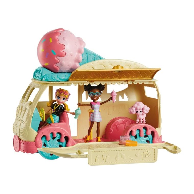 Polly Pocket, Modna mobilna lodziarnia, zestaw z laleczkami i akcesoriami