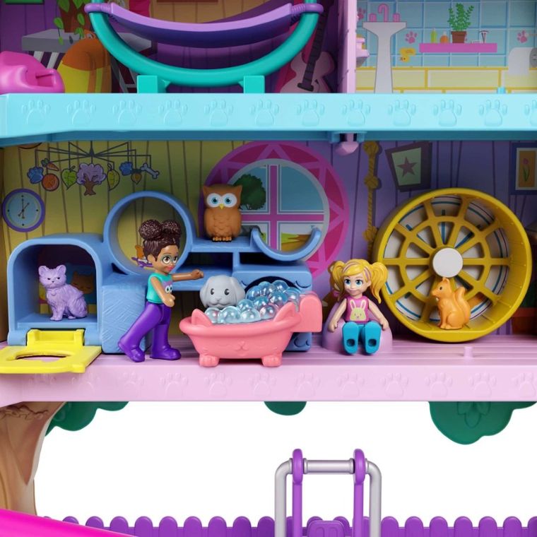 Polly Pocket, Przygody zwierzątek - Domek na drzewie, zestaw z laleczkami i akcesoriami