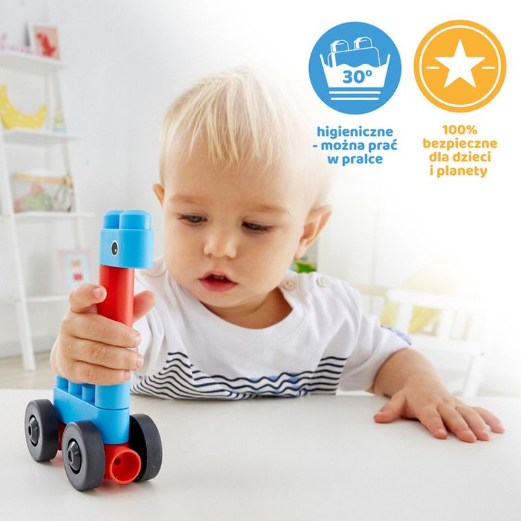 PolyM, Auta i Zwierzaki, klocki konstrukcyjne, 6 elementów