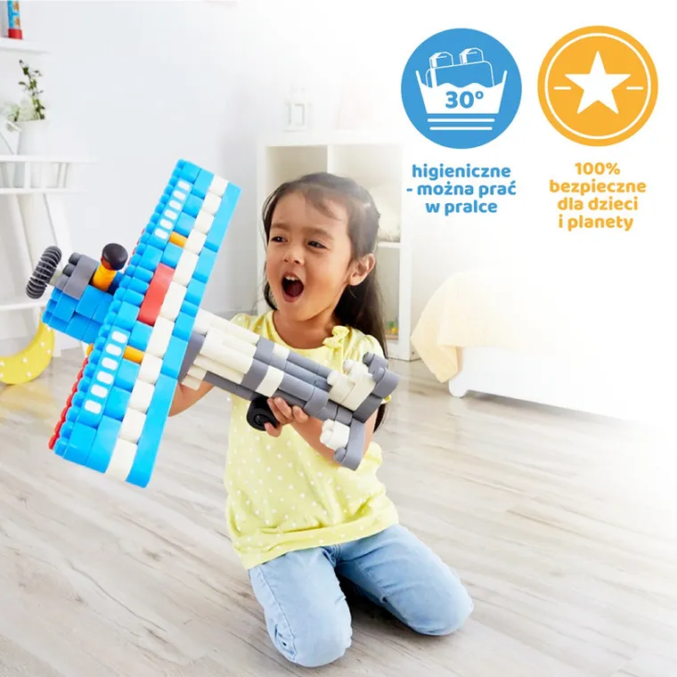 PolyM, Lotnisko, klocki konstrukcyjne, 142 elementów