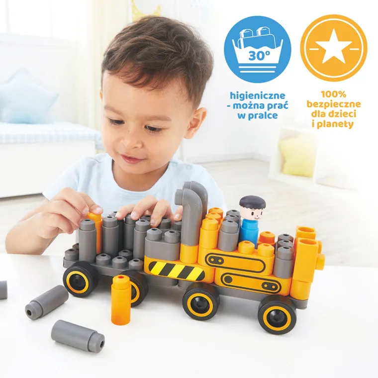 PolyM, Plac budowy, klocki konstrukcyjne, 43 elementów