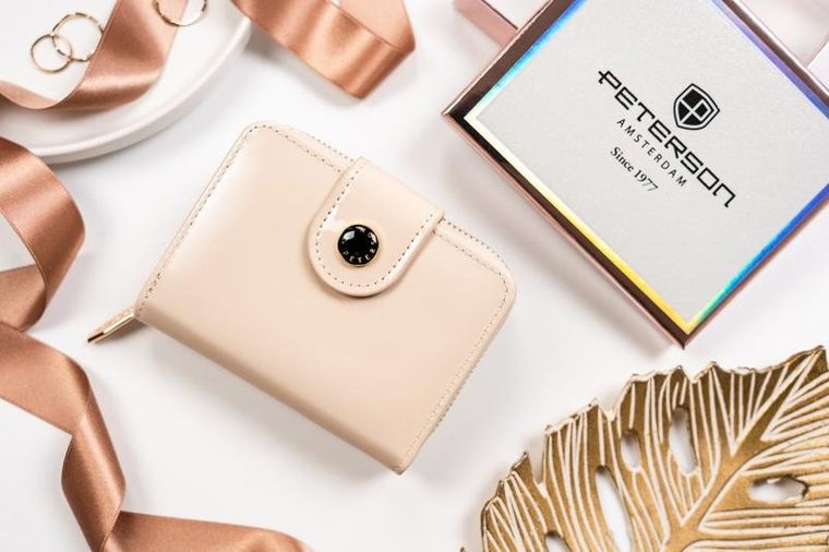 Portfel, beżowy, skóra ekologiczna, Peterson