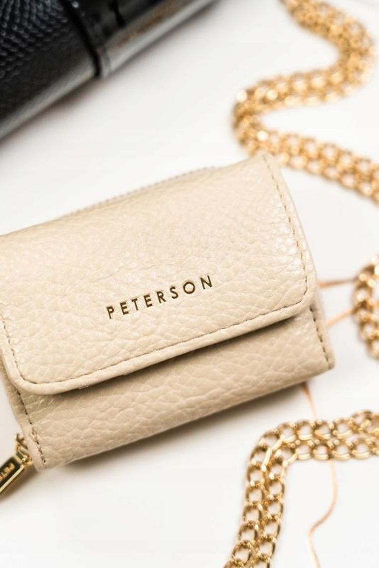 Portfel, beżowy, skóra ekologiczna, Peterson