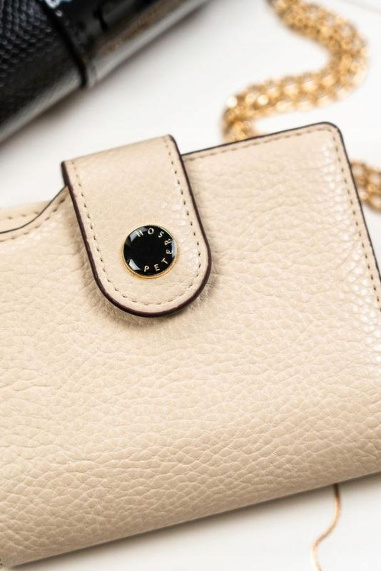 Portfel, beżowy, skóra ekologiczna, Peterson