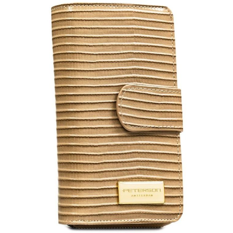 Portfel, beżowy, skóra ekologiczna, Peterson