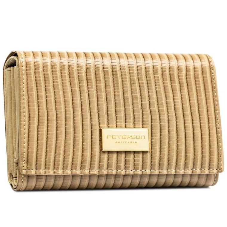Portfel, beżowy, skóra ekologiczna, Peterson