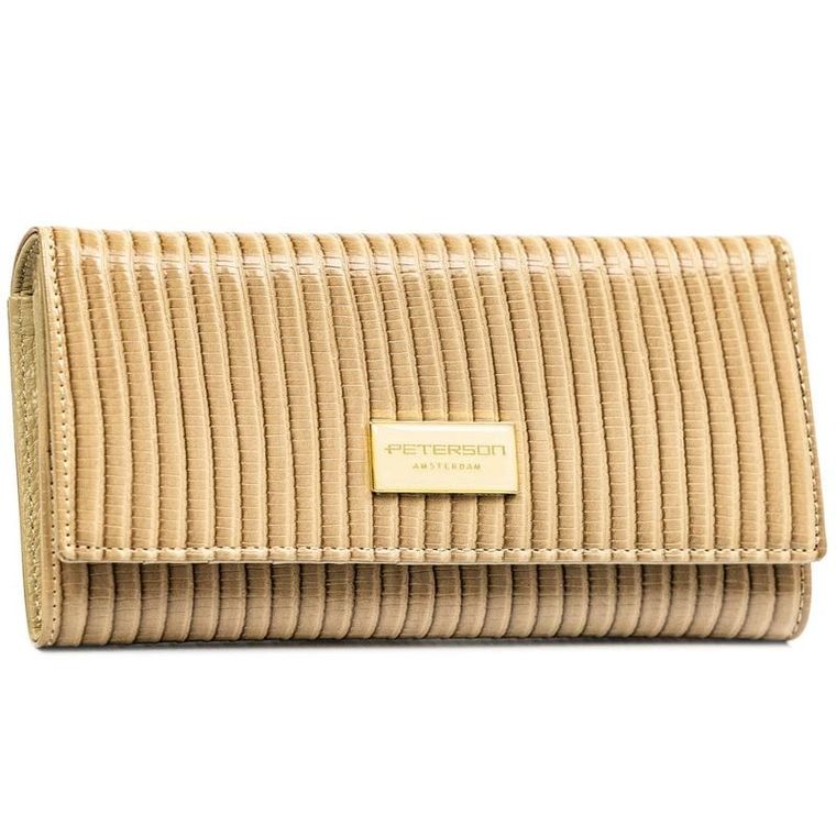 Portfel, beżowy, skóra ekologiczna, Peterson