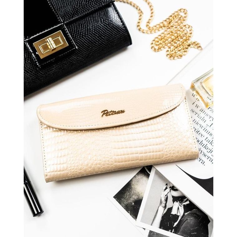 Portfel, beżowy, skóra ekologiczna, Peterson