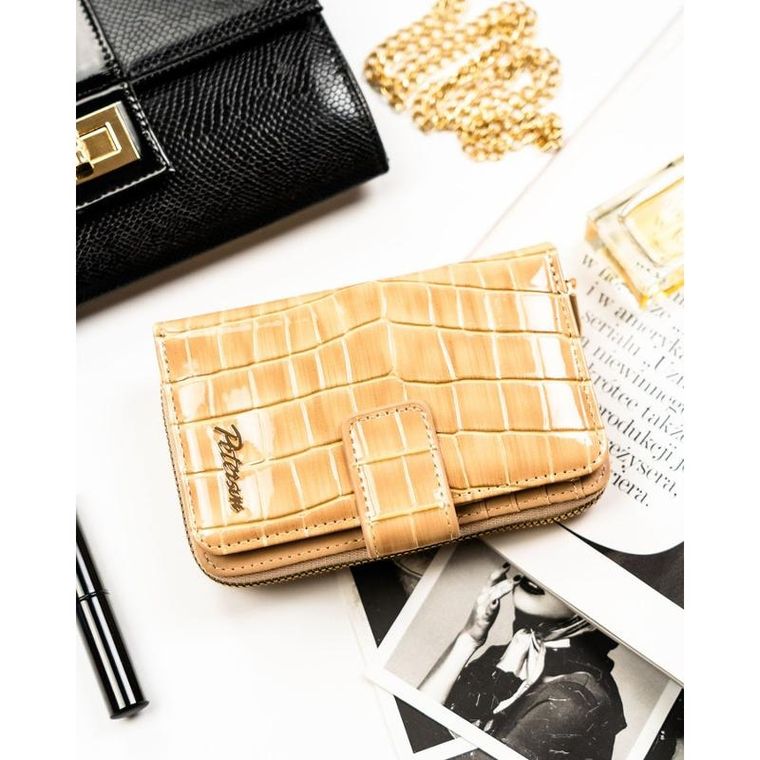 Portfel, beżowy, skóra ekologiczna, Peterson