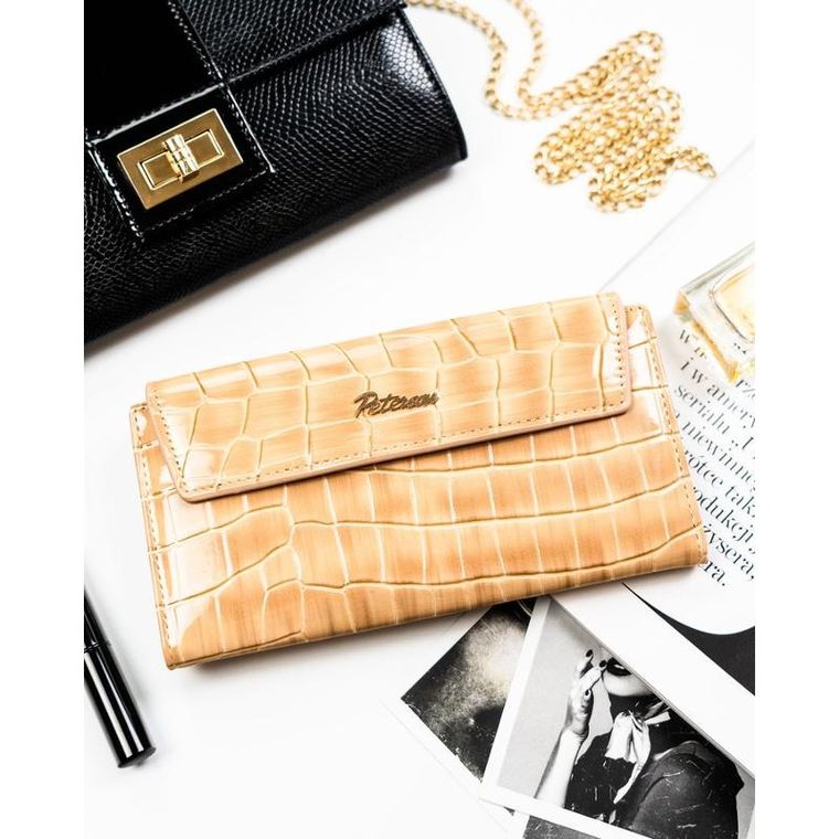 Portfel, beżowy, skóra ekologiczna, Peterson