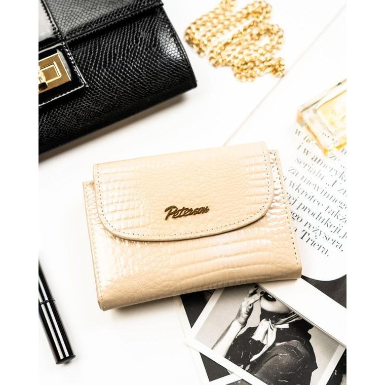 Portfel, beżowy, skóra ekologiczna, Peterson