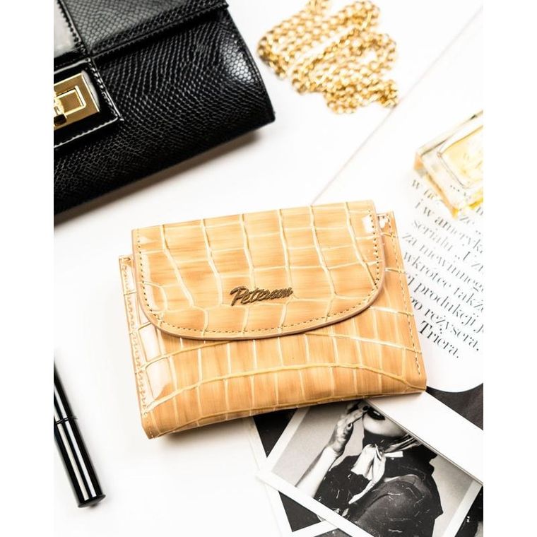 Portfel, beżowy, skóra ekologiczna, Peterson