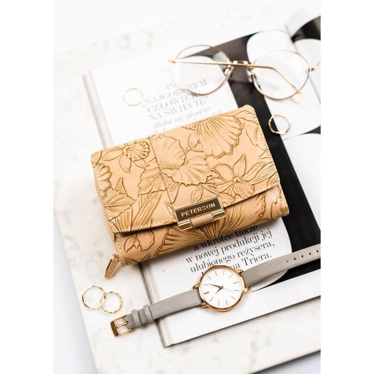 Portfel, beżowy, skóra ekologiczna, Peterson