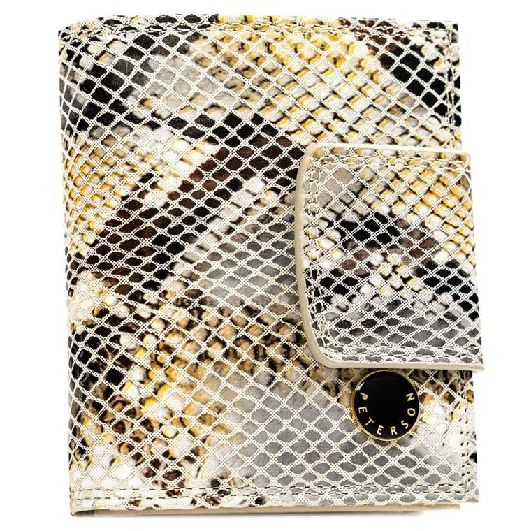 Portfel, beżowy, skórzany, Peterson