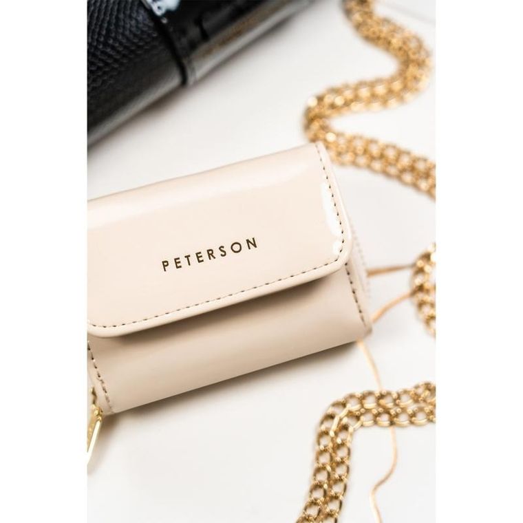 Portfel, beżowy, skórzany, RFID, Peterson
