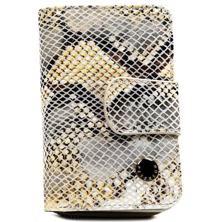 Portfel, beżowy, skórzany, RFID, Peterson