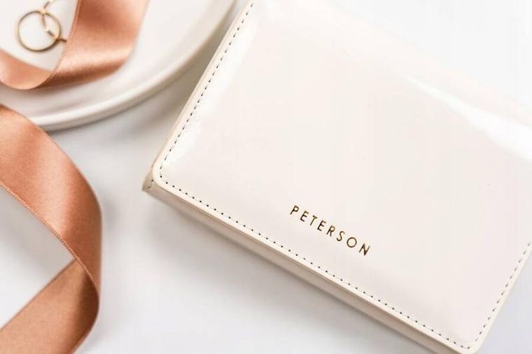 Portfel, biały, skóra ekologiczna, Peterson