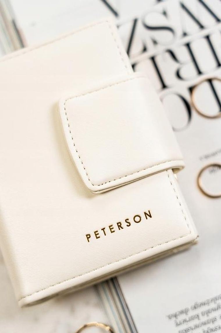 Portfel, biały, skóra ekologiczna, Peterson