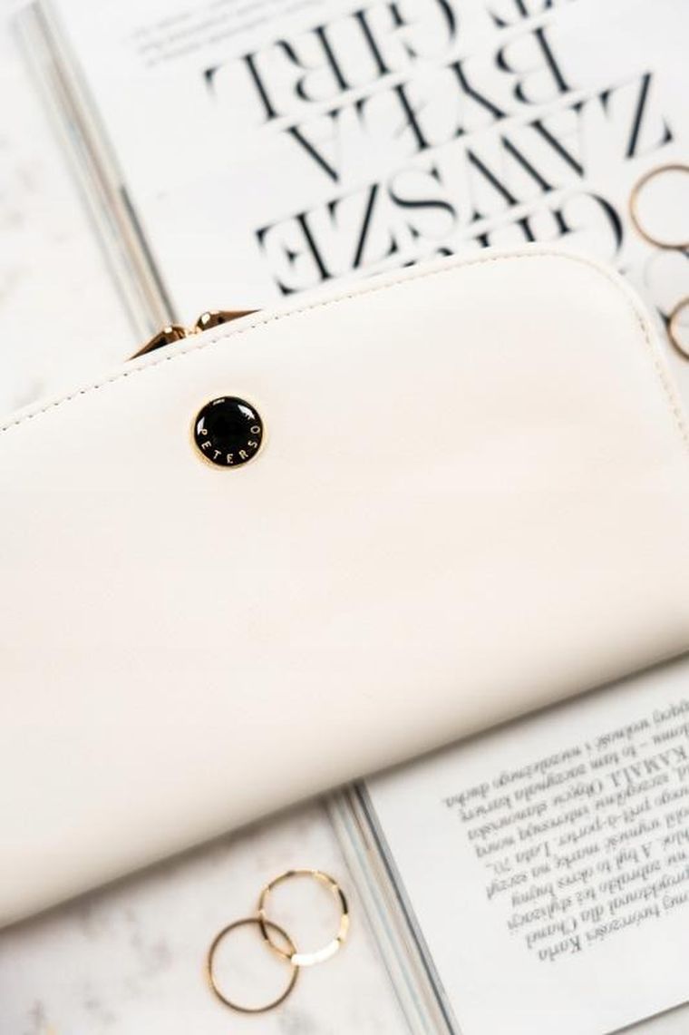 Portfel, biały, skóra ekologiczna, Peterson