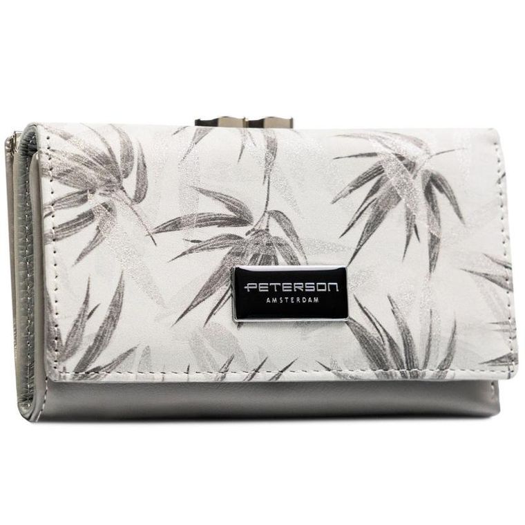 Portfel, biały, skóra ekologiczna, Peterson