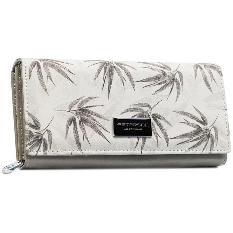 Portfel, biały, skóra ekologiczna, Peterson