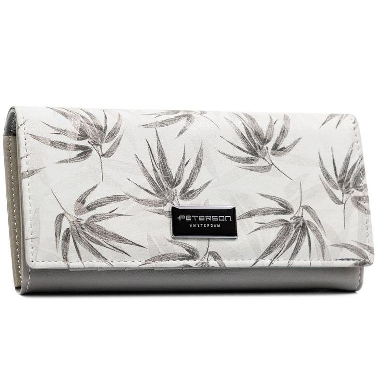 Portfel, biały, skóra ekologiczna, Peterson